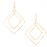 Hammered Boho, Bohemian, Geometric Minimalist Gold Bohemian Earrings / GAE G B551-2