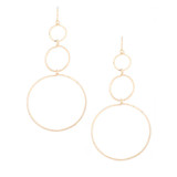 Hammered Geometric Minimalist Bohemian Gold Plated Earrings / GAE G B577-2