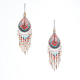 Handmade Boho Beaded  Silk Thread  Bohemian Mermaid Earrings  / MRE B7-8TRQ