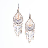 Handmade Boho Beaded  Silk Thread  Bohemian Mermaid Earrings  / MRE B9-10BLK