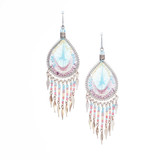 Handmade Boho Beaded Silk Thread Bohemian Mermaid Earrings / MRE B9-8RNW