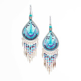 Handmade Boho Beaded Silk Thread Bohemian Mermaid Earrings / MRE B9-11BRZ
