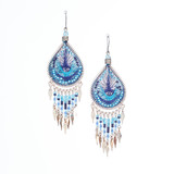 Handmade Boho Beaded  Silk Thread  Bohemian Mermaid Earrings  / MRE B9-12CNL