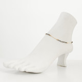 Dainty boho gypsy beach anklet with Czech seed beads, bugle beads, handmade / SWA G B1-2