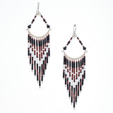 Handmade boho Native American Czech glass bead bohemian Southwest festival tribal beaded earrings / KPE B2-45