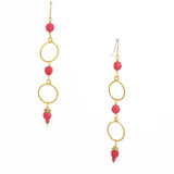 Hammered Boho, Bohemian, Geometric Minimalist Gold Bohemian Earrings / GAE G B206-2