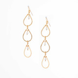 Hammered Boho, Bohemian, Geometric gold plated turquoise crystal Bohemian Earrings / GAE G B700-P1