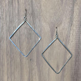 Hammered Boho, Bohemian, Geometric Minimalist Silver Rectangle Seed Bead Bohemian Earrings / GAE S B552-2 Hammered Boho, Bohemian, Geometric Minimalist Silver Rectangle Seed Bead Bohemian Earrings / GAE S B552-2