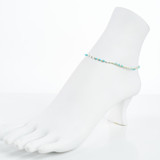 Dainty Boho Beach Anklet with Czech Bugle Beads, Handmade / GAA G B155-104