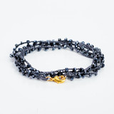 Braided Celestial Crystal Beads Bohemian Necklace  / CG33-29