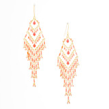 Handmade Bohemian Beaded Gold Plated Chandelier Earrings / CAE G B18-2