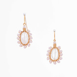 Handmade Celestial Crystal Wire-wrapped Gold-Plated Earrings / WFE B53-30