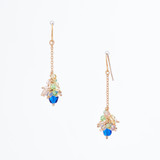 Handmade Celestial Crystal Wire-wrapped Gold-Plated Earrings / WFE B62-MWF8