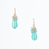 Handmade Celestial Crystal Wire-wrapped Gold-Plated Earrings / WFE B63-MWF9