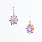 Handmade Celestial Crystal Wire-wrapped Gold-Plated Earrings / WFE B58-MWF3