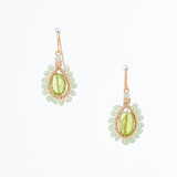 Handmade Celestial Crystal Wire-wrapped Gold-Plated Earrings / WFE B54-L12