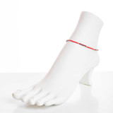 Dainty boho gypsy beach anklet with Czech seed beads, bugle beads, handmade / SWA G B1-13