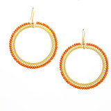 Handmade Bohemian Beaded Gold Plated Cleopatra Earrings / CLE G B255-2 Handmade Bohemian Beaded Gold Plated Cleopatra Earrings / CLE G B255-2