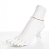 Dainty boho gypsy beach anklet with Czech seed beads, bugle beads, handmade / HCA B1-6