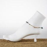 Dainty boho gypsy beach anklet with Czech seed beads, bugle beads, handmade / HCA B1-2