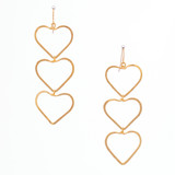 Handmade Hammered Gold plated Heart Drop Earrings / GAE G B739-1