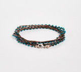 Braided Crochet Seed Bead Bohemian Necklace / Wrap Bracelet in Chestnut Brown / GS102-96