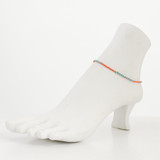 Dainty boho gypsy beach anklet with Czech seed beads, bugle beads, handmade / SWA G B1-9
