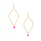 Hammered, Bohemian, Gold-plated, Beaded, Wire Wrapped Gypsy Boho Earrings, Handmade / GAE G B235-84