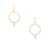 Hammered, Bohemian, Gold-plated, Beaded, Wire Wrapped Gypsy Boho Earrings, Handmade / GAE G B101-3