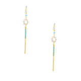 Hawaiian Flower Colorful Crystal Wire-wrapped Gold-Plated Earrings / HFE G B32-M1 Hawaiian Flower Colorful Crystal Wire-wrapped Gold-Plated Earrings / HFE G B32-M1