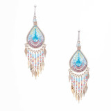 Handmade Boho Beaded Silk Thread Bohemian Mermaid Earrings / MRE B7-8RNW