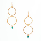 Hammered Gold-plated Hoop Drop Earrings / GAE G B98-25