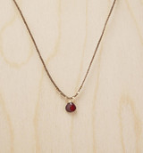 Bohemian Braided Crochet Cord Necklace with Garnet Gemstone / KRN G B13-2 Bohemian Braided Crochet Cord Necklace with Garnet Gemstone / KRN G B13-2