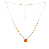 Gold-filled Chain Necklace with Carnelian Pendant / BNN G B3-11