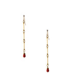 Hammered, Bohemian, Gold-plated, Beaded, Wire Wrapped Gypsy Boho Earrings, Handmade / GAE G B766-2 Hammered, Bohemian, Gold-plated, Beaded, Wire Wrapped Gypsy Boho Earrings, Handmade / GAE G B766-2
