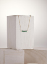 Gold-filled Faceted Rondelle Green Onyx Necklace / BNN G B42-24