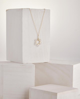 Gold-filled Chain Necklace with Chalcedony Gemstone Pendant / BNN G B63-21