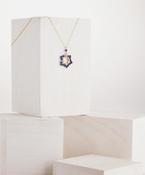 Gold-filled Chain Necklace with Blue Lapis Gemstone Pendant / BNN G B63-19