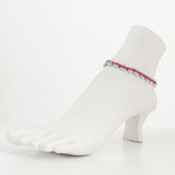Handmade flower beaded gypsy beach anklet with Czech beads / WFA B1-14