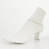Dainty boho gypsy beach anklet with Czech seed beads, bugle beads, handmade / SWA G B1-30