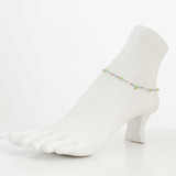 Dainty boho gypsy beach anklet with Czech seed beads, bugle beads, handmade / HCA B22-3