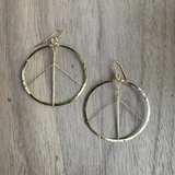 14k Gold Dipped Peace Symbol Earrings / GAE G B6-3