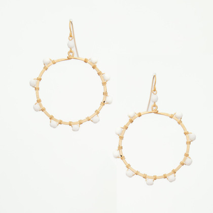 Hammered, Boho, Bohemian,  Geometric Minimalist Gold Hoop Earrings, Handmade / GAE G B784-3