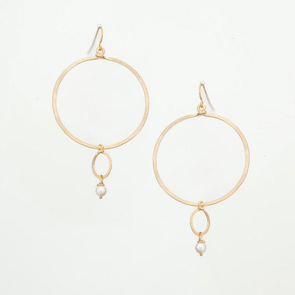 Hammered Boho, Bohemian, Geometric Minimalist Gold Bohemian Earrings / GAE G B604-P1