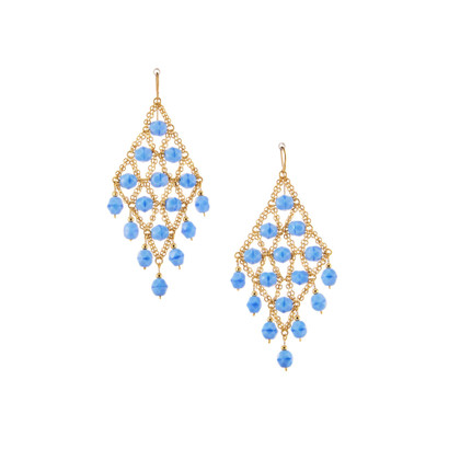 Handmade Bohemian Beaded Gold Plated Cleopatra Earrings / CLE G B23-28 Handmade Bohemian Beaded Gold Plated Cleopatra Earrings / CLE G B23-28