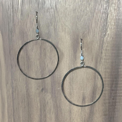 Hammered Boho, Bohemian, Geometric Minimalist Silver Bohemian Hoop Earrings / GAE S B87-4 Hammered Boho, Bohemian, Geometric Minimalist Silver Bohemian Hoop Earrings / GAE S B87-4