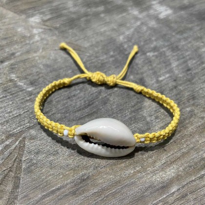 Macrame Cowrie Shell Bracelet, Handcrafted/ PSB B5-6