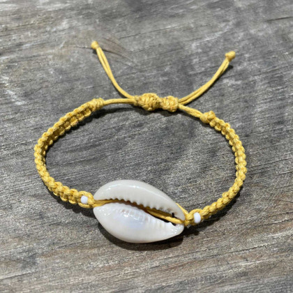 Macrame Cowrie Shell Bracelet, Handcrafted/ PSB B5-8