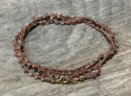 Braided Crochet Seed Bead Bohemian Necklace / Wrap Bracelet / GG171-46 Braided Crochet Seed Bead Bohemian Necklace / Wrap Bracelet / GG171-46