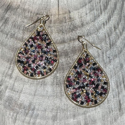 Handmade Gold Teardrop Bohemian Earrings / RQE G B15-MR26